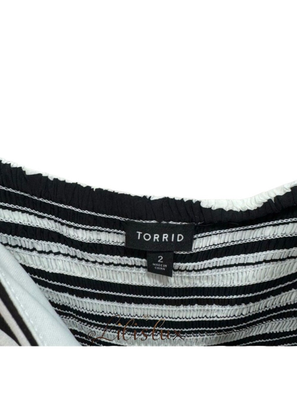 Torrid Size 2 Black And White Stripe Spaghetti Strap Dress Challis Ruffle Midi - Picture 6 of 10